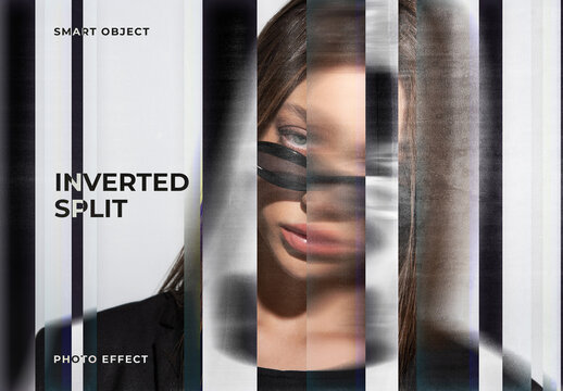 Inverted Split Image Effect Mockup