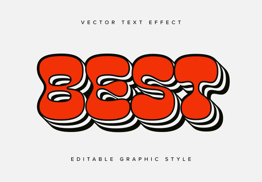 Red and Striped Text Effect Mockup