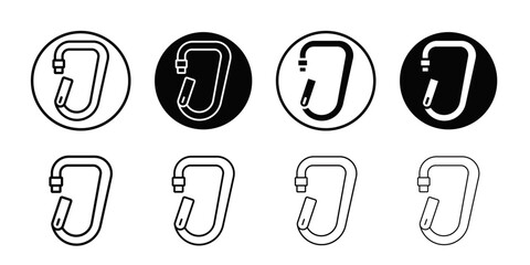 Rope Hook icon Black and white outline vector