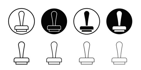 Rubber Stamp icon Black and white outline vector