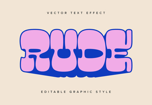 Pink & Blue 3d Text Effect Mockup