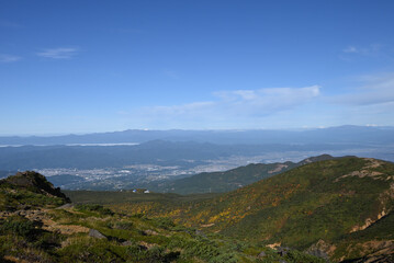 Naklejka premium Zao mountain ridge, Miyagi, Yamagata, Japan