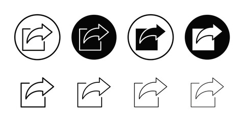 Share page icon Black and white outline vector