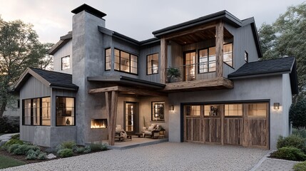 Modern Scandinavian Style House with Cozy Outdoor Seating Area