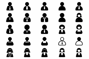 Solid Silhouette User Icons Collection – Minimalist Profile Avatars and People Symbols in Vector SVG Format for UI UX Design, Web Interfaces, Mobile Apps, and Graphic Templates

