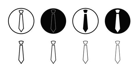 Tie icon Black and white outline vector