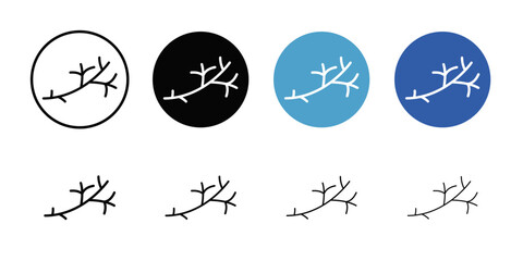wood branch icon Black and white outline vector