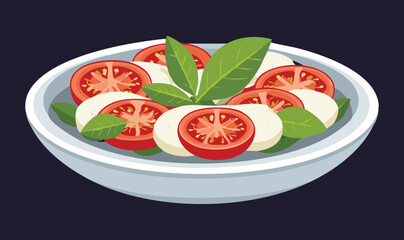 Caprese Salad Vector Illustration
