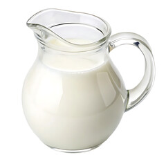 Full Glass Pitcher Filled with Fresh Milk PNG and transparent background