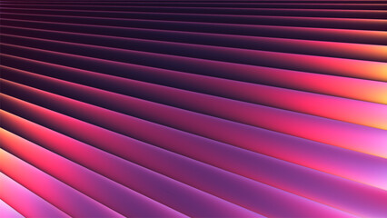 Futuristic abstract background with glowing parallel lines in cosmic neon colors and dreamy radiant gradient. Vibrant visual blend of geometry color and depth perfect for modern digital design. Vector © 3d_kot