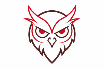 Demon Owl Head Outline Vector Design