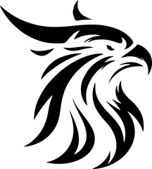 Fierce Eagle Head Tribal Tattoo Design Vector Art	