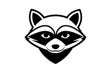 Masked Raccoon Head Ninja Style Line Art Vector