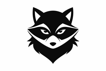 Masked Raccoon Head Ninja Style Silhouette Vector