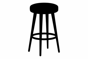 Bar Stool Silhouette Vector Illustration