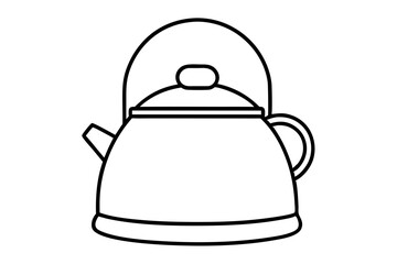 Camping Kettle Line Art Vector Illustration