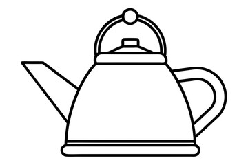 Camping Kettle Line Art Vector Illustration