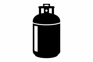 Gas Cylinder Silhouette Vector Illustration Black