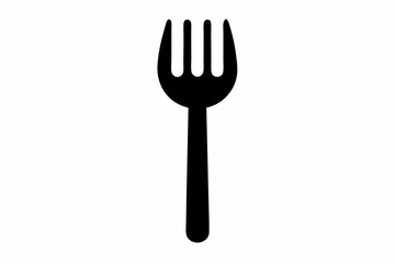 Grill Fork Silhouette Vector Illustration Black And White