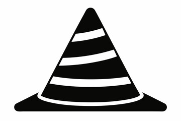 Safety Cone Silhouette Vector Illustration Black And White