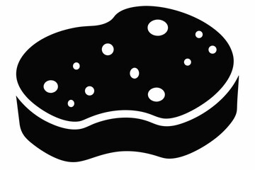 Sponge Silhouette Vector Illustration Black And White