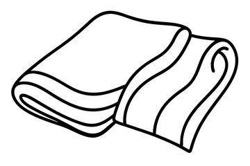 Towel Line Art Vector Illustration With White Background