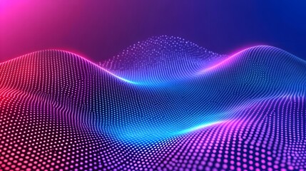 Abstract digital landscape of glowing dots.