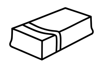 Yoga Block Line Art Vector Illustration With White