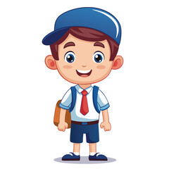 Happy schoolboy illustration