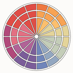 Obraz premium Harmonious Color Wheel Showing Various Shades,Tones And Tints Of Color Variations