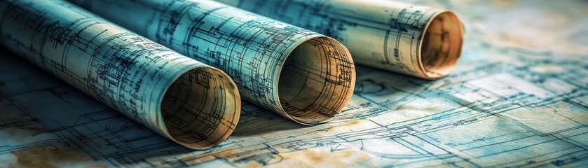 Blueprint fantasy, whimsical interpretation of technical plans, watercolor style