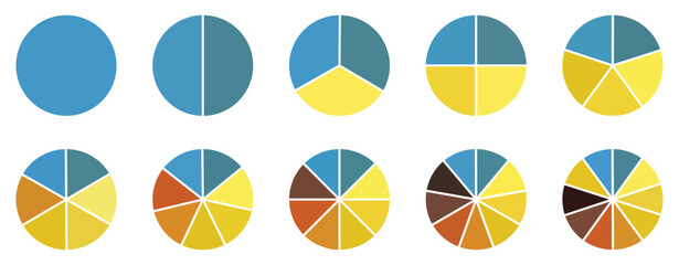 
Pie chart color icons. Pie chart sign. Circle section graph. Wheel round diagram parts. pie charts data, pie charts infographic, pie chart bar graphs. Charts diagram segment infographic