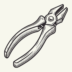 Vintage Style Pliers Illustration For Crafting Diy Or Industrial Design Projects