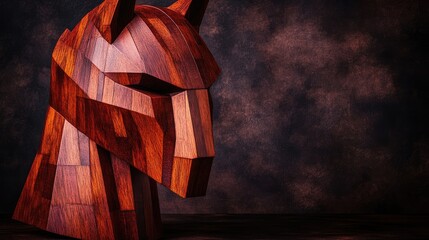 Intricate wooden headpiece, geometric design