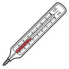 Medical Thermometer For Measuring Body Temperature Clinical Diagnostic Tool Vector Illustration
