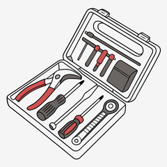 Open Toolbox With Various Hand Tools For Repair And Home Improvement Projects