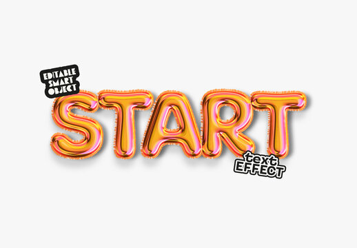 Glossy Inflated Balloon Text Effect