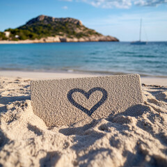 Heart Drawn on a Sandy Beach