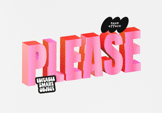 Halftone 3D Text Effect