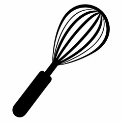 Whisk silhouette vector black on white background