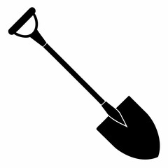 Shovel tool silhouette vector black