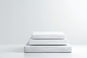 Minimalist white marble podium