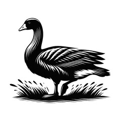 Obraz premium illustration silhouette goose on white background