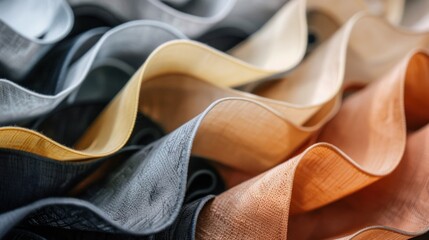 Soft pleated fabric drape in shades of beige gray and brown