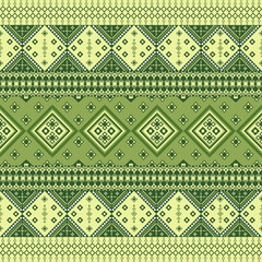 Olive-cream tribal bands with nested diamonds. Symmetrical folk pattern with geometric precision. Earthy tones blend tradition and modern design.​​​​​​​​​​​​​​​​