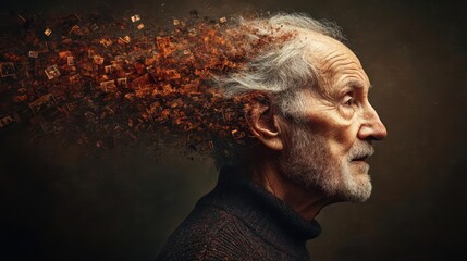 Elderly man's mind dispersing