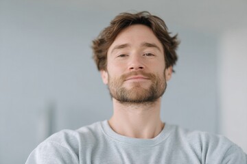 Fototapeta premium close-up of teenage boy in wheelchair flexing his arms with pride after workout