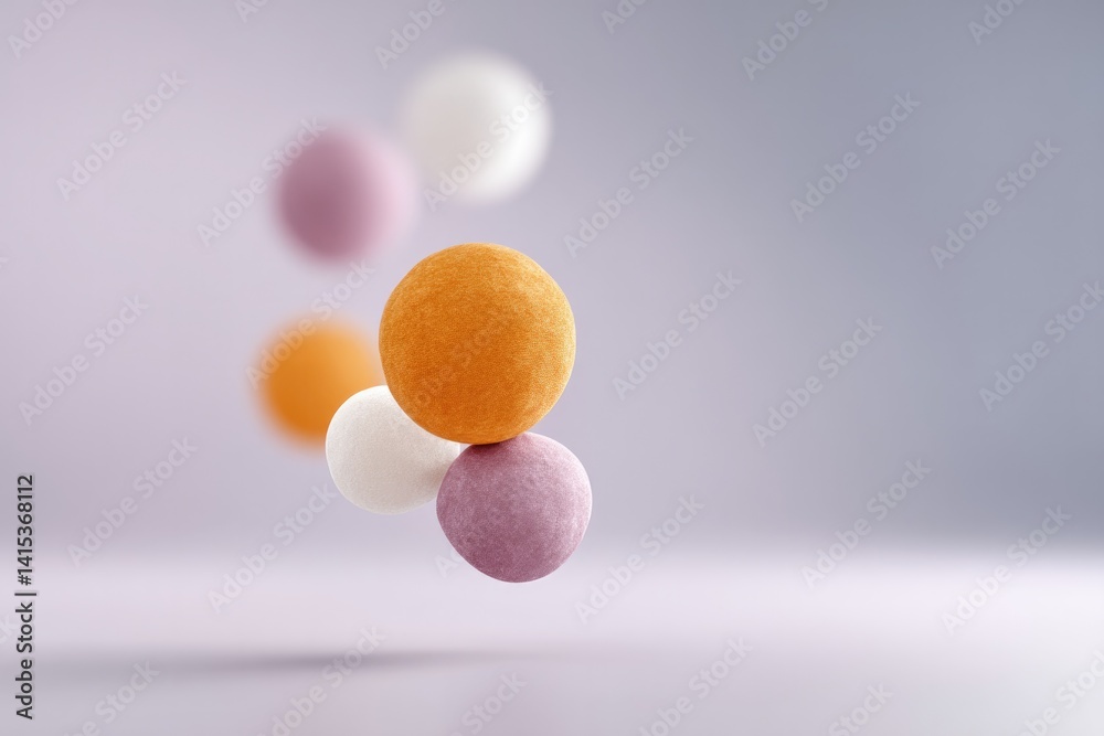 Poster colorful circles on soft background creating playful yet minimalistic atmosphere with harmonious pat