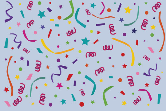 Realistic colorful confetti background	