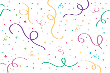 Realistic colorful confetti background	
